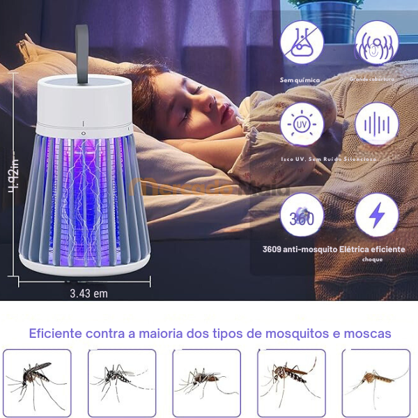 Luminária Mata Mosquito Led Ultravioleta - Mercado Maia