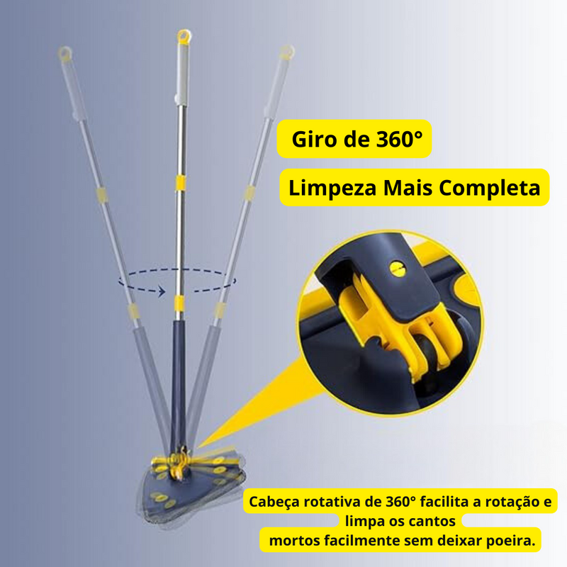 Mop de Limpeza Triangular 360° + Refil - Mercado Maia