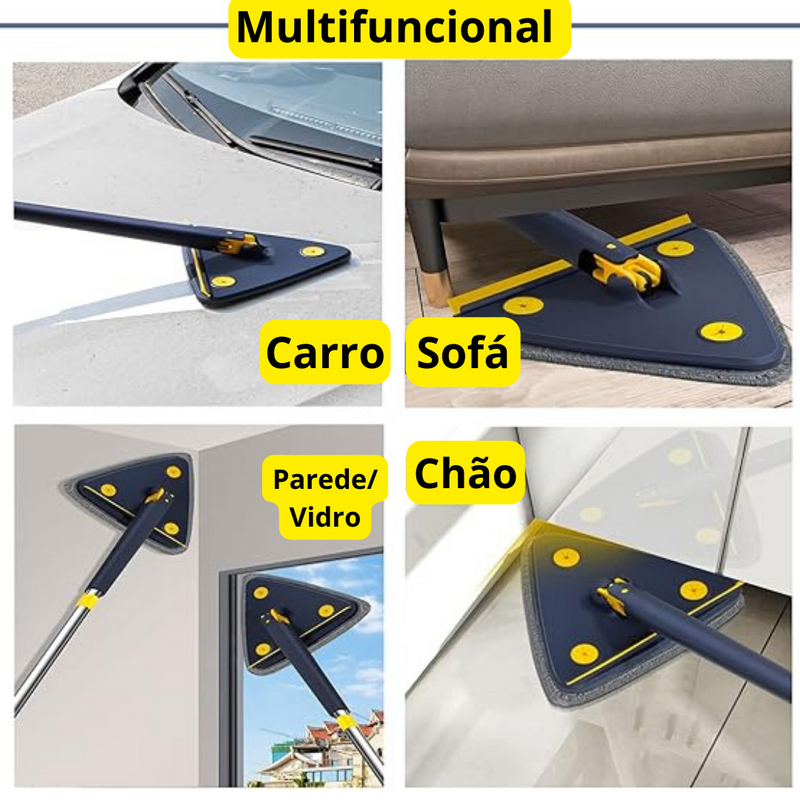 Mop de Limpeza Triangular 360° + Refil - Mercado Maia