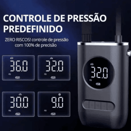 MINI COMPRESSOR DE AR PORTÁTIL - Pneus Calibrados na HORA - Mercado Maia