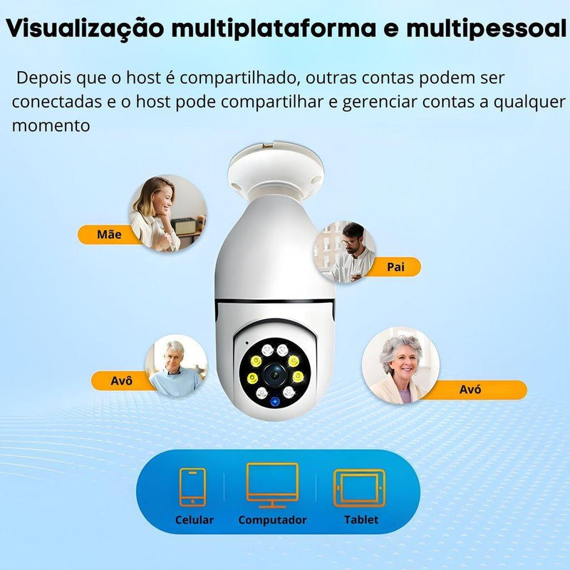 Câmera de Segurança Full HD Wi - Fi Inteligente 360° - Mercado Maia