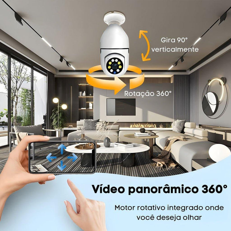 Câmera de Segurança Full HD Wi - Fi Inteligente 360° - Mercado Maia