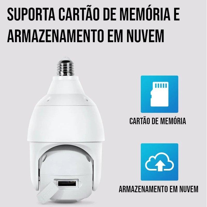 Câmera de Segurança Full HD Wi - Fi Inteligente 360° - Mercado Maia