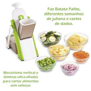 Cortador e Fatiador de Alimentos Profissional Multifuncional com 5 Laminas em Inox - Mercado Maia